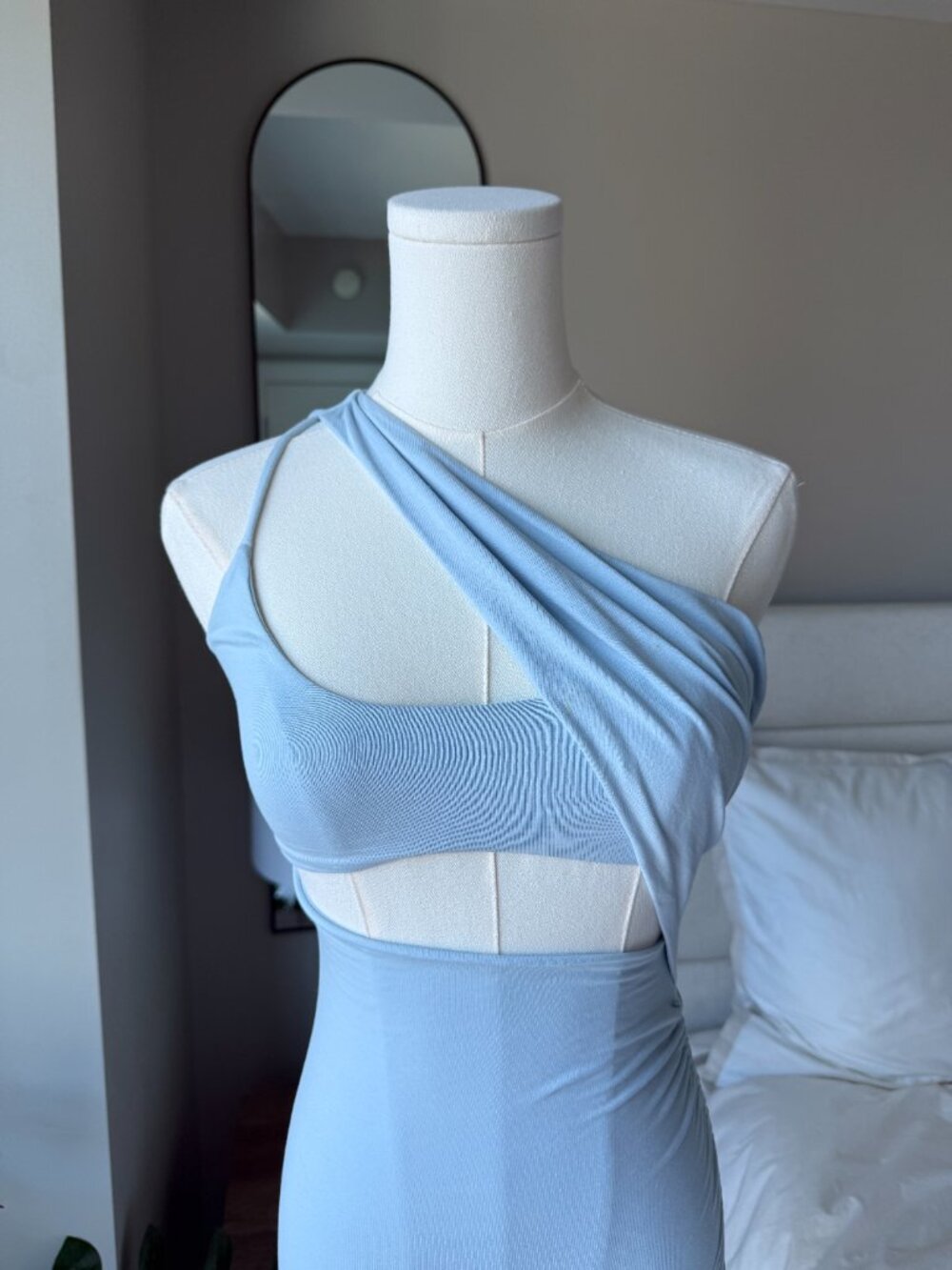 Oh Polly Asymmetric Mini Dress in Blue - Picture 3 of 6